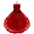 thumbnail image 5 of Vestido Para Niñas, Ropa Para Niñas Pequeñas, Vestido Para Niños Pequeños, Hilo De Red, Lazo, Fiesta De Cumpleaños, Vestido De Flores, Vestidos Para Niños, Rojo Odeerbi  LM103-3464, 5 of 5
