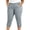 Gray plus size capri pants a1, variant on Cagogo Women Plus Size Capri Pants Elastic Waist Casual Cropped Pants with Pockets Summer Travel Trousers Loose Lounge Beachwear, Navy 3XL