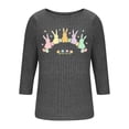 thumbnail image 6 of ZVAVZ Womens Striped Knit Tshirts Funny Graphic 3/4 Sleeve Tops Tee for Women Crewneck Regular Fit Textured Summer Shirts 2026 Dark Gray,XXL, 6 of 7