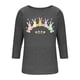 thumbnail image 5 of Mujeres 3/4 Manga Tops Y Blusas Impresas Cuello Redondo Casual Otoño Invierno Blusa, 3/4 Manga Casual Tops para Mujeres, 5 of 7
