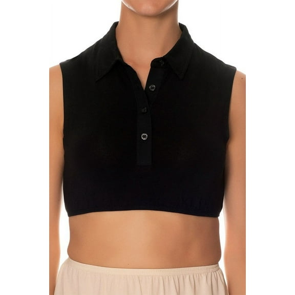 Gemsli Sleeveless Crop Top with Pointy Collar SH319