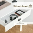 thumbnail image 6 of HOMCOM Corner Desk, Triangle Computer Desk with Drawer and Storage Shelves for Small Spaces, Home Office Workstation for Living Room, or Bedroom, White, 6 of 8