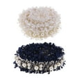 thumbnail image 4 of Abbracc 1 Yard Pearl Beaded Ribbon Lace Sewing on Clothing Decoration Dark blue, 4 of 9