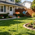 thumbnail image 4 of NANDIYNZHI Bird Bath,Metal Flower Shaped Ground Insert Bird Bath,Bird Bath For Outside,Small Bird Bath,Standing Bird Feeder For Garden Yard Outdoor Decor,Birdbaths For Outdoors,Orange, 4 of 4
