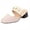 Pink, variant on TAGOLD Women's Sandals Shoes on, up to 30% off, Women's Shoes Pearl Slip-on Sandals Square Mid Heel Round Toe Casual Plaid Slippers, Black, 35