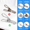 thumbnail image 4 of Pins à Linge pour Pinces à Linge - 28 Pack Robuste Polyvalent en Acier Inoxydable Pinces à Linge en Métal Pinces à Linge Pinces à Linge Pinces pour Sac à Provisions Cuisine Extérieure (Argent), 4 of 6