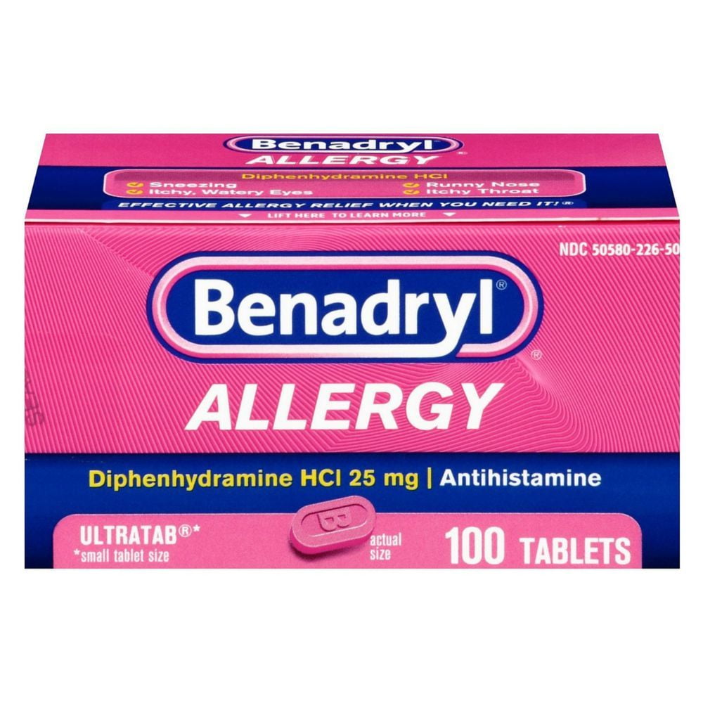 BENADRYL ALLERGY 25 MG ULTRATAB 100 TABLETS