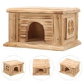 ITSELFER Simple Wood Hamster House Pet Cage Hideout Small Animals