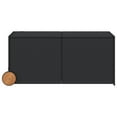 thumbnail image 2 of vidaXL Garden Storage Box with Wheels Black 283L Poly Rattan, 2 of 5