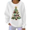 thumbnail image 3 of Yteetum Chandails en Molleton de Noël pour Femmes, Col Rond, Tricot Côtelé, Chandail Sans Capuche, Imprimé Graphique, Manches Longues, 3 of 5