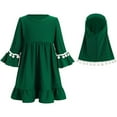 thumbnail image 3 of WERYOUNG Child Girl Dress With Hijab For Baby Girls Prayer Dress Clothes Long Sleeve Breathable, 3 of 3