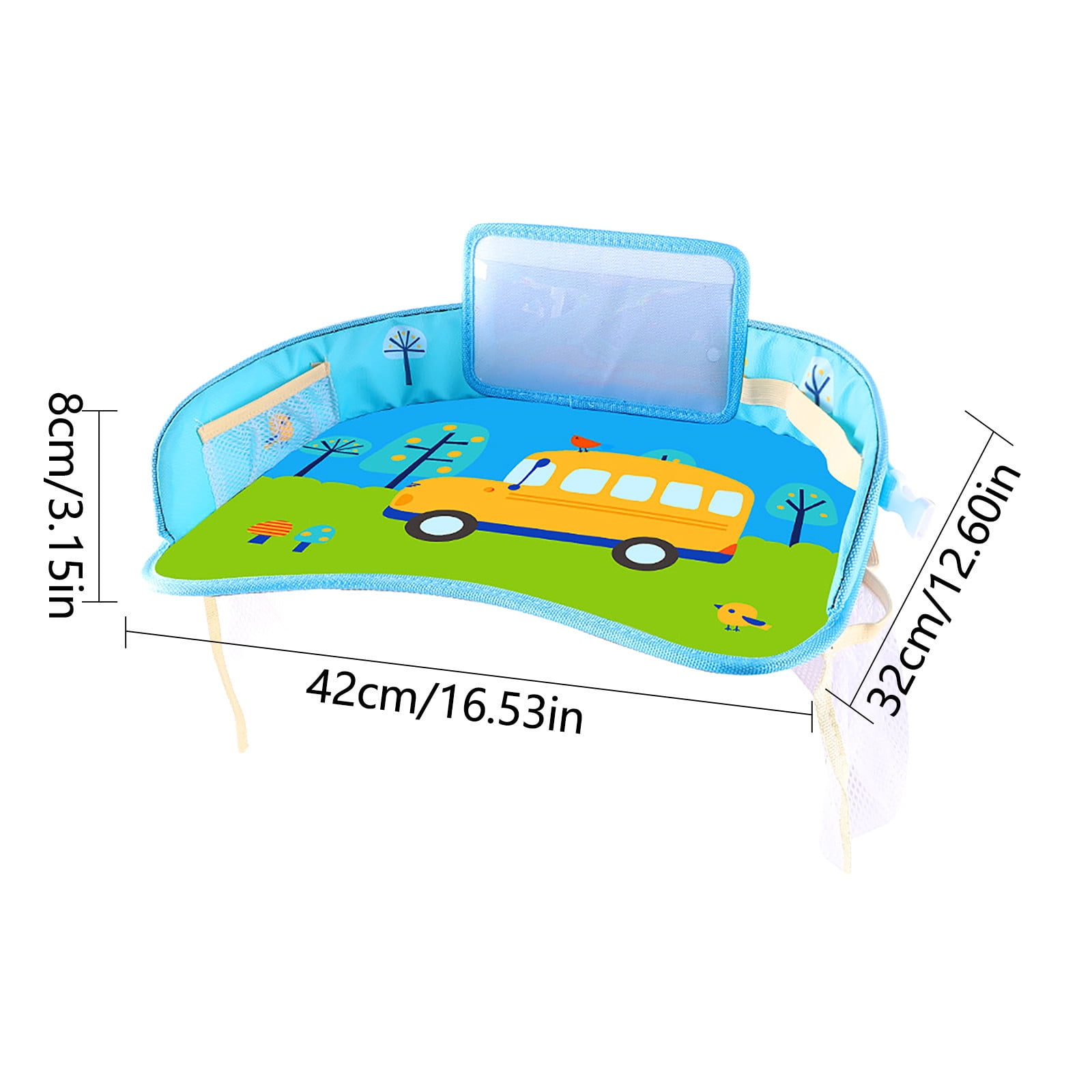 Herunwer Car Seat Tray, Multi-Functional Travel Activity Table with Tablet Holder