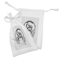 thumbnail image 2 of Stay Cool Fabric Pouch Set of 2, Hand Written Looking Stay Cool Words Between Headphones Music Print, Drawstring Bag for Toiletries Masks and Favors, 9" x 6", Pale Grey Charcoal Grey, by Ambesonne, 2 of 2