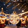 thumbnail image 6 of Lighted Christmas Ball Ornaments Clear Miniature Winter Scene Baubles with Glowing LED for Holiday Tree Decor, 6 of 7