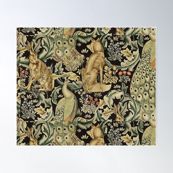 William Morris Forest Fabric Poster Wall Art, Modern Wall Decor For Living Room Bedroom, 8x12 UNFRAMED