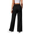 thumbnail image 6 of Aezemi Baggy Long Sweatpants Women Drawstring Split Hem Lightweight Elastic Waist Workout Pants Winter Fall Fashion High Waisted Loose Trousers with Pockets XL, 6 of 8