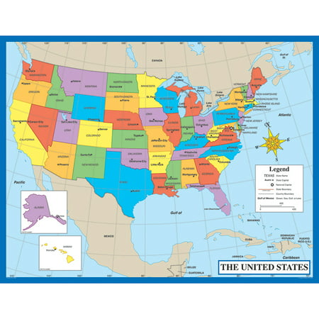 CHARTLET MAP OF THE US 17 X 22 17 x 22 (Best Us Map Imus)
