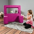 thumbnail image 5 of Jaxx Zipline Kids Modular Loveseat & Ottomans, Fold Out Lounger, Fuchsia, 5 of 9