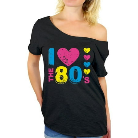 Awkward Styles 80s T-shirt Off Shoulder Baggy 80s Costumes Party 80s Tops I Love the 80s Shirt 80s Rock T Shirt 80s Party Girl Shirt 80's Off the Shoulder Shirt 80s Theme