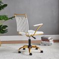 thumbnail image 4 of CAROCC Home Office Desk Chair Task Chair with Armrest Adjustable Swivel Chair in Durable Vegan Leather Gold Office Chair Ergonomic Desk Chair for Extra Back and Lumbar Support, 4 of 6