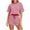 Red, variant on 2 Piece Striped Shorts Set Women Casual Summer Outfits Crew Neck Short Sleeve Top Drawstring Waist Sweatsuits (XL, Red)
