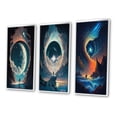 thumbnail image 3 of Designart "Inspiring Moonlight Outer Space III" Space Landscapes Framed Wall Art Set Of 3 - Orange Space Landscapes Frame Gallery Set For Office Decor, 3 of 6