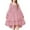 Pink, variant on LIJCC Girls Dress Puff Trendy Cute Elegant Solid Color Long Sleeve Square Neck High Low Hem Smocked Shirred Tiered Ruffle Flared Party Fall Dresses