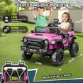 thumbnail image 6 of Farmdex 24V 9AH 2 Seat Ride on Toys Car for Big Kids, 2WD/4WD Swatchable Electric Battery Powered Toys Car with 4x100W Powerful Motor, Remote Control, Bluetooth Music, LED Lights, Pink, 6 of 8