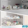 thumbnail image 5 of Sindcom 3 Pack 2 Tier Bathroom Under Sink Organizers and Storage, White Kitchen Pantry Organization, Pull Out Medicine Cabinet Organizer, 5 of 6