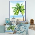 thumbnail image 2 of Designart 'Palm Tree At The Beach' Nautical & Coastal Framed Canvas Wall Art Print, 2 of 4