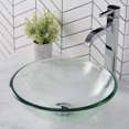 thumbnail image 2 of KRAUS 14-inch Clear Glass Bathroom Vessel Sink and Ramus Faucet Combo Set with Pop-Up Drain, Chrome Finish, 2 of 9