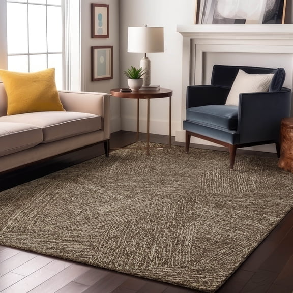 Addison Rugs Mayfield Premium Machine Washable Transitional Lines Chocolate Rectangle Rug, 8' x 10'