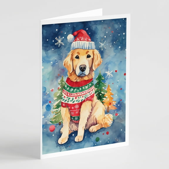 Golden Retriever Christmas Greeting Cards Pack of 8 7 in x 5 in