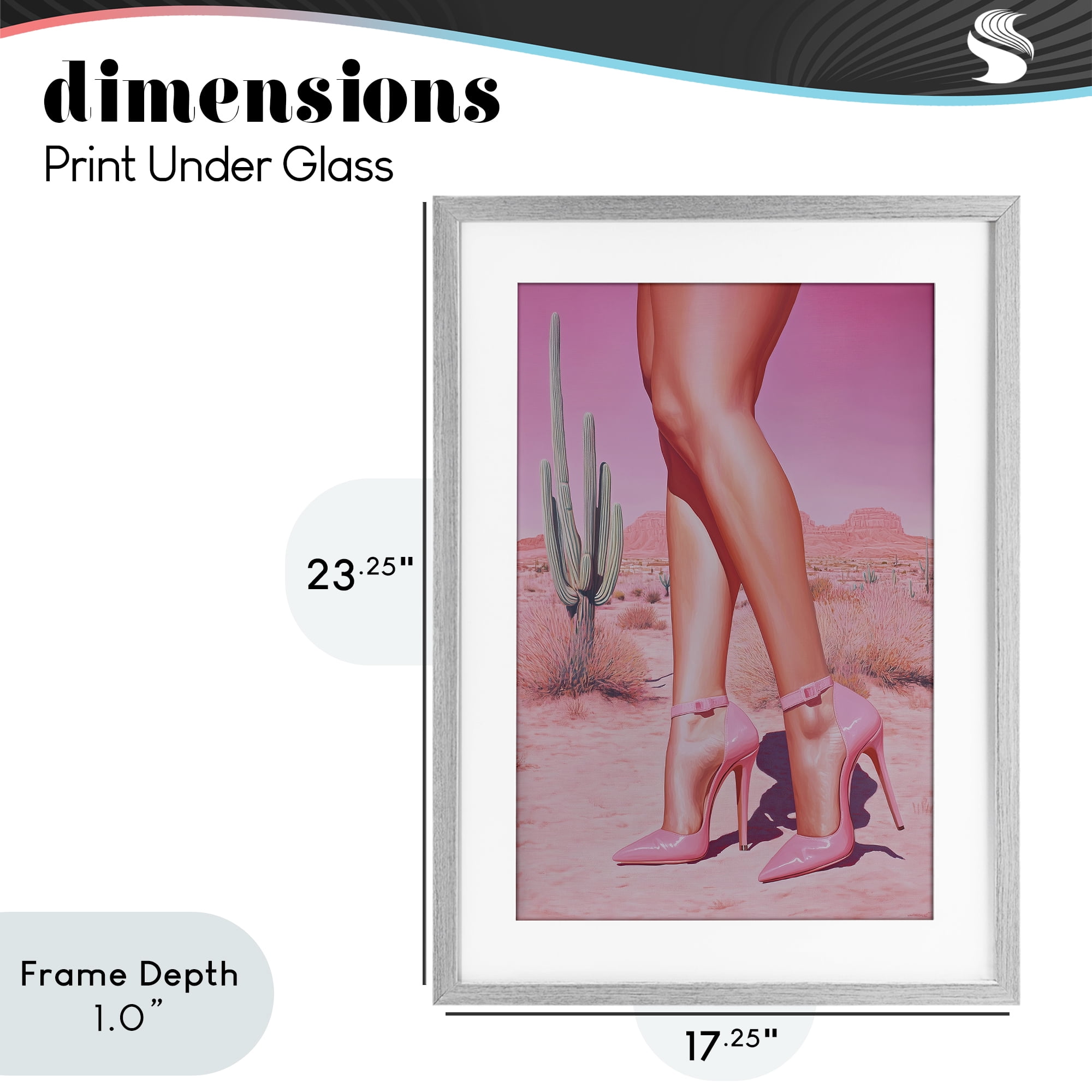 Stupell Industries Desert Heels Cowgirl Gray Framed Print Under Glass, design by Heidi Kuntz