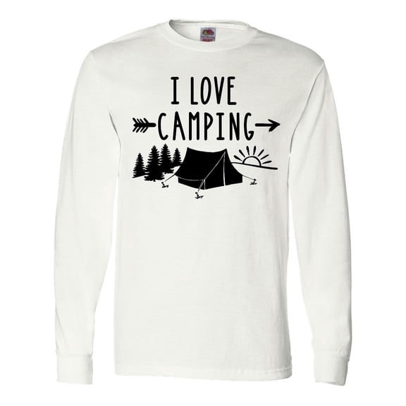 Inktastic I Love Camping- Tent and Trees Long Sleeve T-Shirt