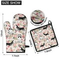 thumbnail image 6 of Husky and Pink Flower Kitchen Oven Mitt and Pot Holder Sets 2 Pcs for Baking, Cooking and Grilling, Heat Resistant Up To 392 °F, 6 of 7