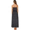 thumbnail image 2 of Robes d'Été pour Femmes Bleu et Blanc en Porcelaine Sans Bretelles Boho Maxi Longue Robe, 2 of 4
