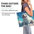 thumbnail image 2 of Pofeuu Starry Sky Cloud Bulldog Print Reusable Grocery Bags - Washable, Foldable, Packable Tote, Large Handles, Heavy Duty, Zippered Top Pouch, 2 of 8