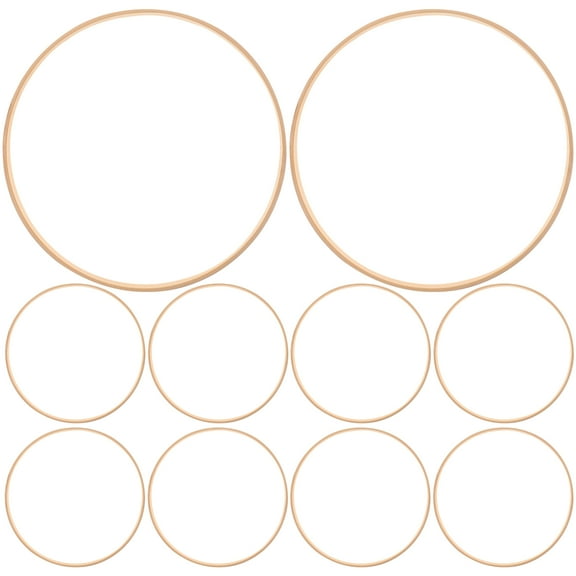 FRCOLOR Cross Stitch Hoop 10pcs Embroidery Hoop Embroidery Bamboo Frame DIY Cross Stitch Hoop Embroidery Supply,7.87"X7.87"X0.39"