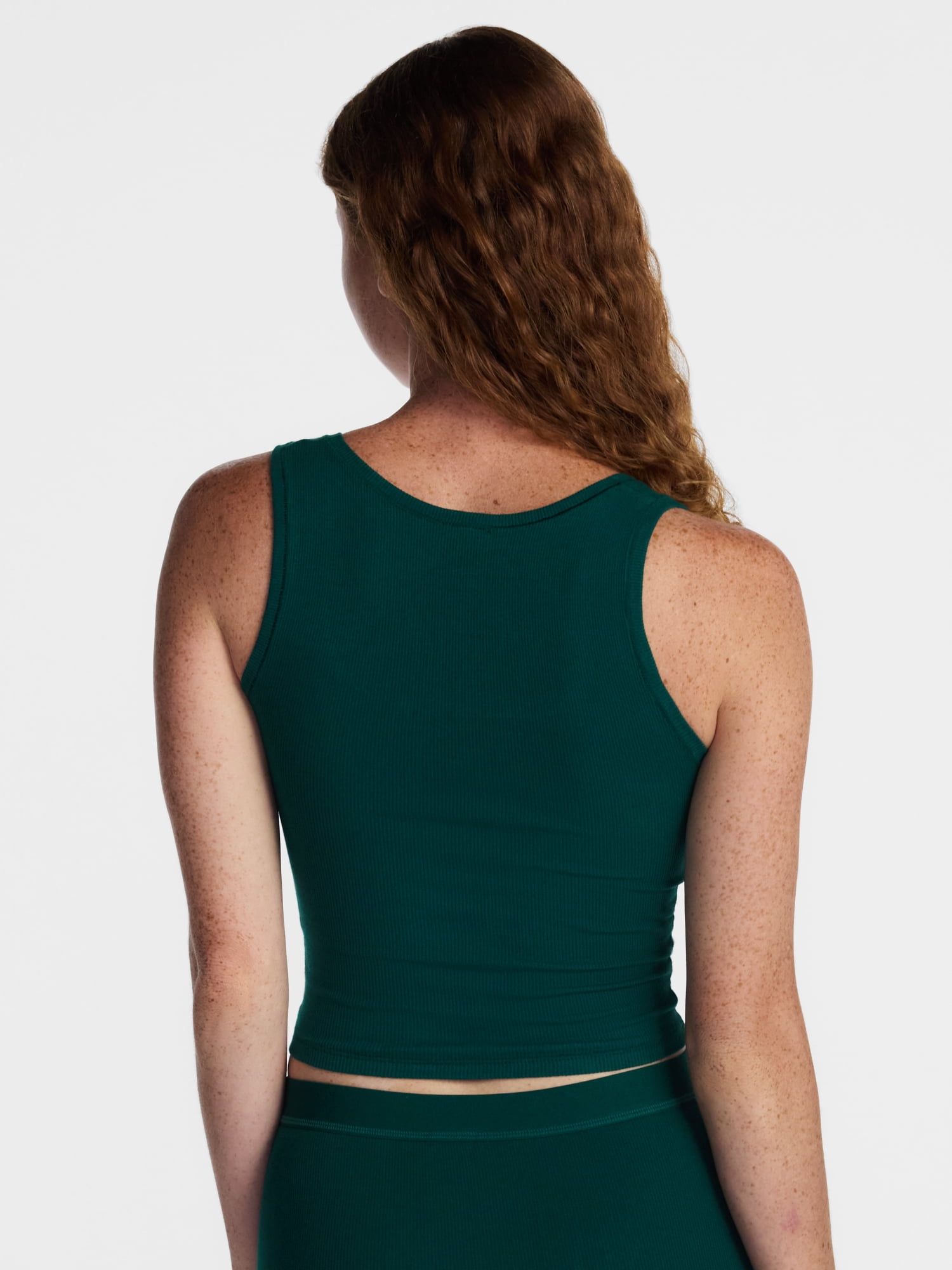 No Boundaries Cotton Stretch Ribbed Cropped Tank Top, Women's XS-XXXL