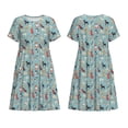 thumbnail image 3 of Bixox Robe d'Été à Manches Courtes pour Femmes Robe Ample Longueur Genou avec Poches-Chien Animal, 3 of 7