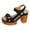 Black, variant on Women's Heeled Sandals Peep Toe Hook and Loop Summer Slingback Heels Platform Lug Sole Comfy Arch Support Casual Beach Shoes Red Size 9