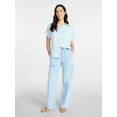 thumbnail image 5 of Time and Tru Women's Chambray Camp Shirt with Short Sleeves, Sizes XS-XXXL, 5 of 6
