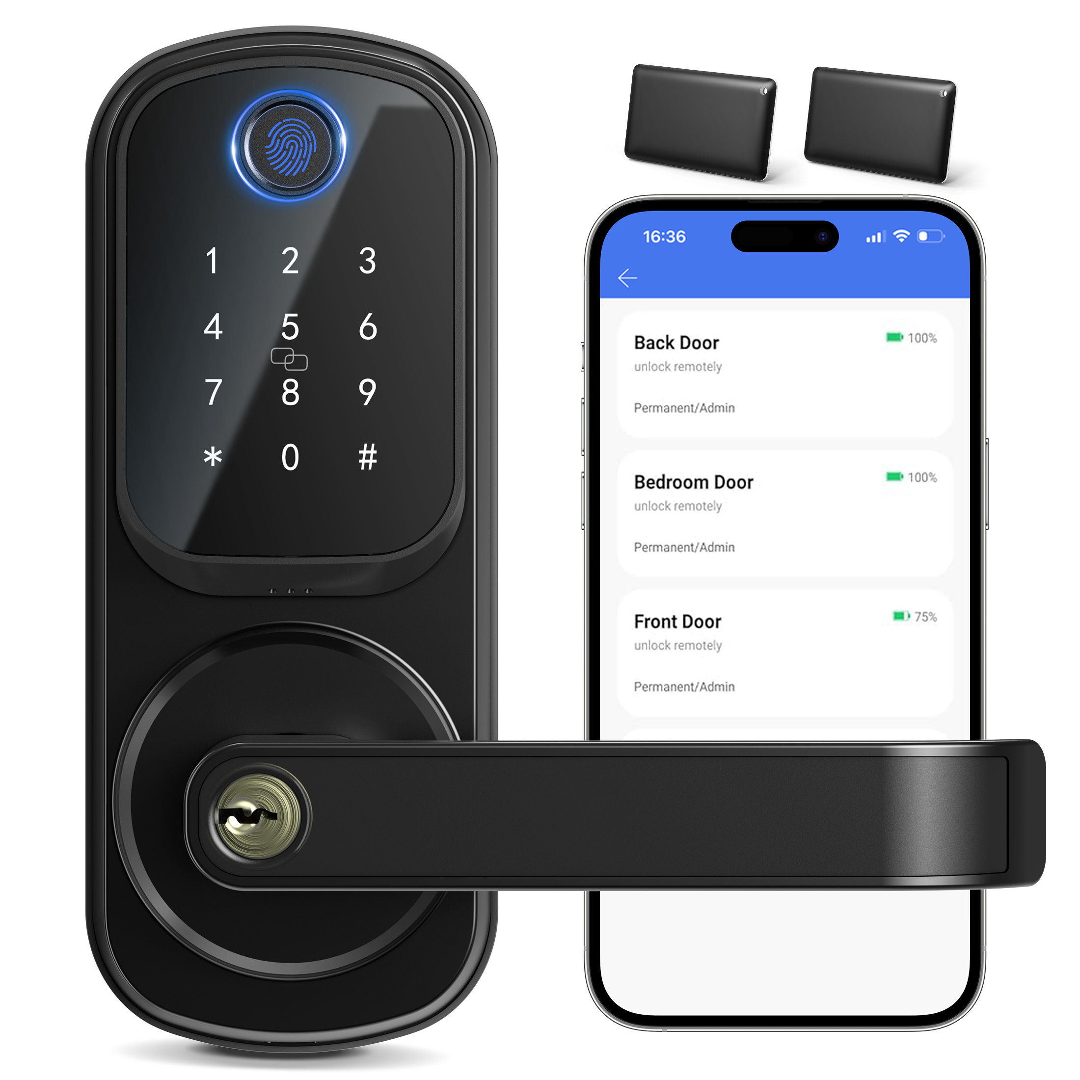 Ironzon Smart Fingerprint Deadbolt Electronic Door Lock photo 1