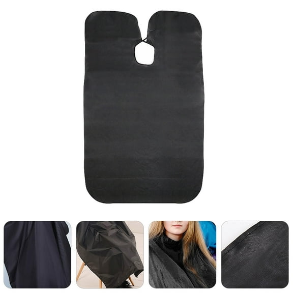 HOOWIFFY Black Barber Cape for Haircut and Styling, Soft Polyester, Reusable, Easy to Clean, , 1 Piece for Daily Use