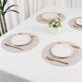 thumbnail image 7 of REGALWOVEN Placemats Set of 6 PU Placemats for Kitchen Dining Table Decor Heat Resistant Table Placemats Wipeable Table Mat Cream 15*15in, 7 of 7