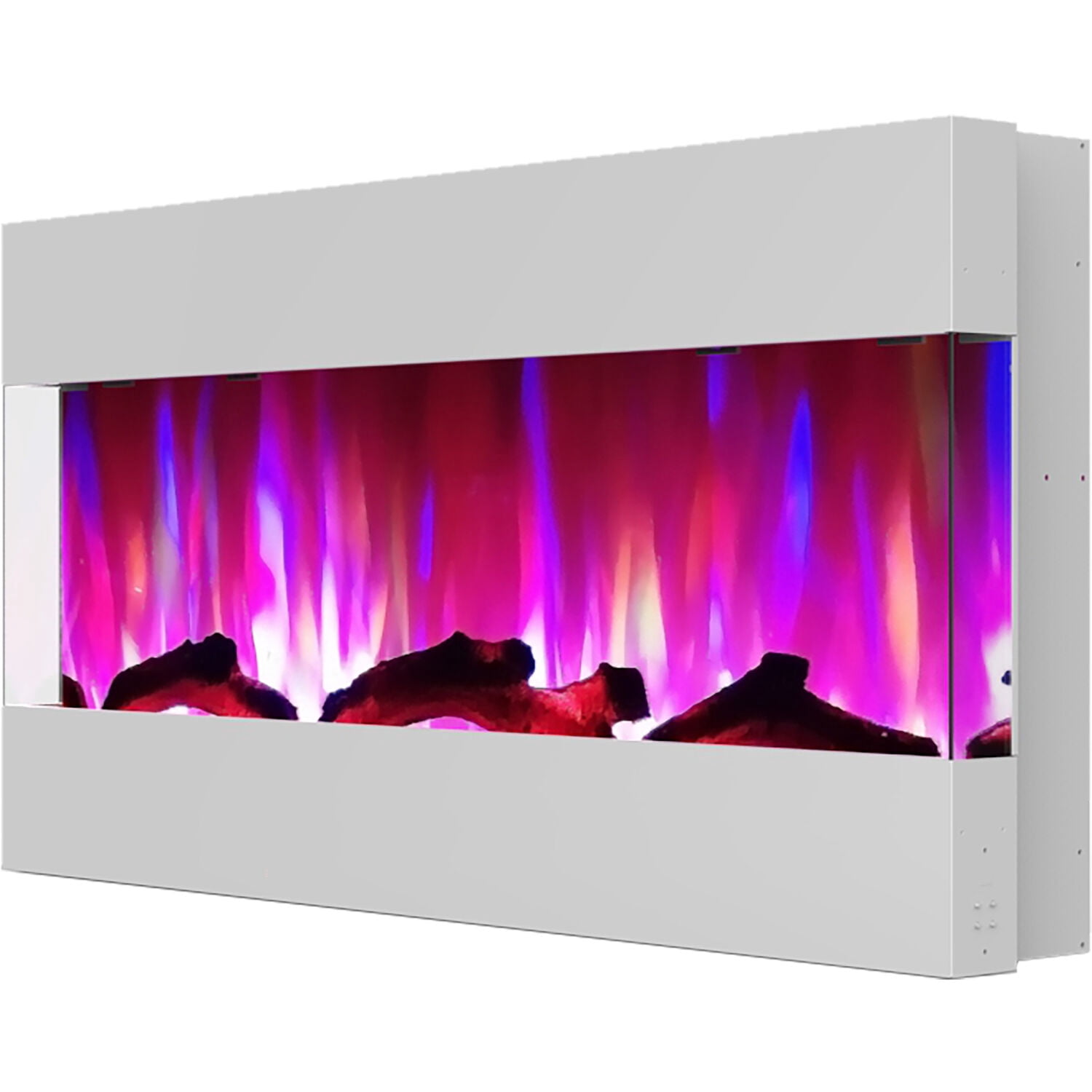 Cambridge 42-in. White Indoor Wall Mount Electric Fireplace with Log Display
