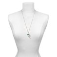 thumbnail image 3 of Delight Jewelry Silvertone Small Long Green Heart Be Strong and Courageous Engraved Cross Zoey Necklace, 28", 3 of 4
