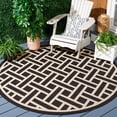 thumbnail image 2 of SAFAVIEH Courtyard Janey Bordered Indoor/Outdoor Area Rug, Black/Light Beige, 6'7" x 6'7" Round, 2 of 8