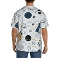 thumbnail image 5 of Vsdgher Cartoon Planets Print Men's Wrinkle Free Untucked Cuban Shirt Business Casual Button Down Shirts Short Sleeve Shirt, 5 of 7